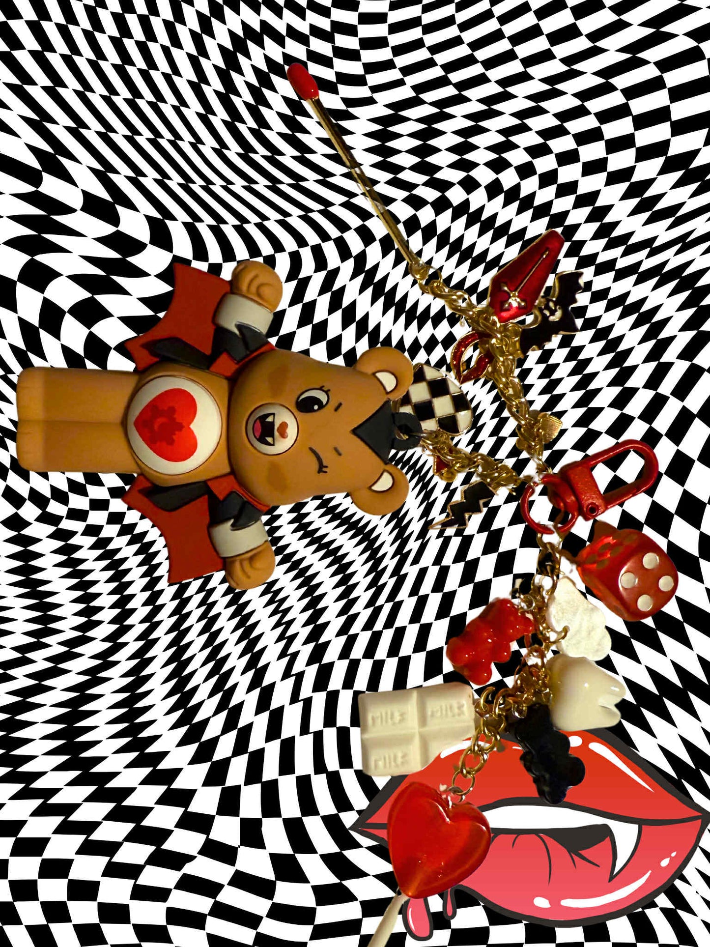 Tenderheart Bear as Dracula Monster Keychain