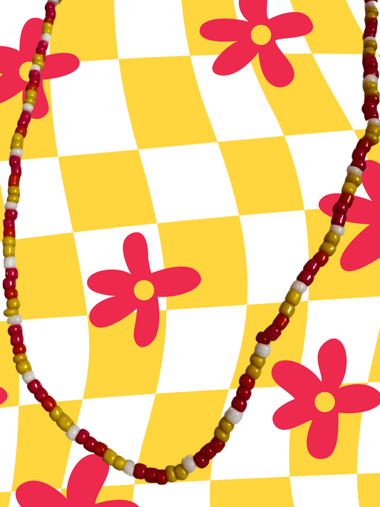 Lemony Sunset Beaded Necklace