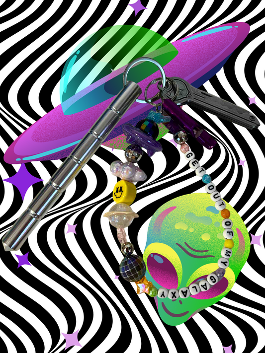 Get Out of My Galaxy Protection Keychain