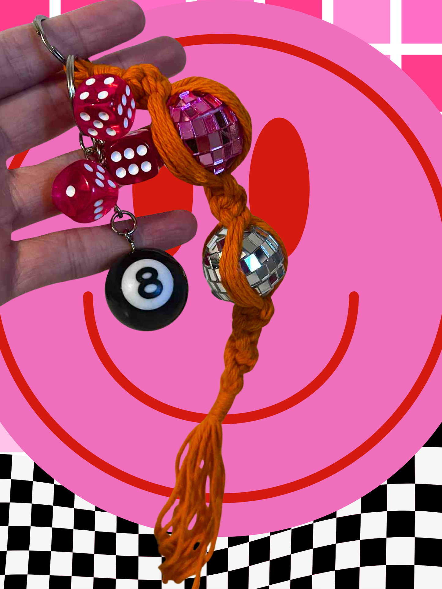 Trying for Luck Macrame Keychain