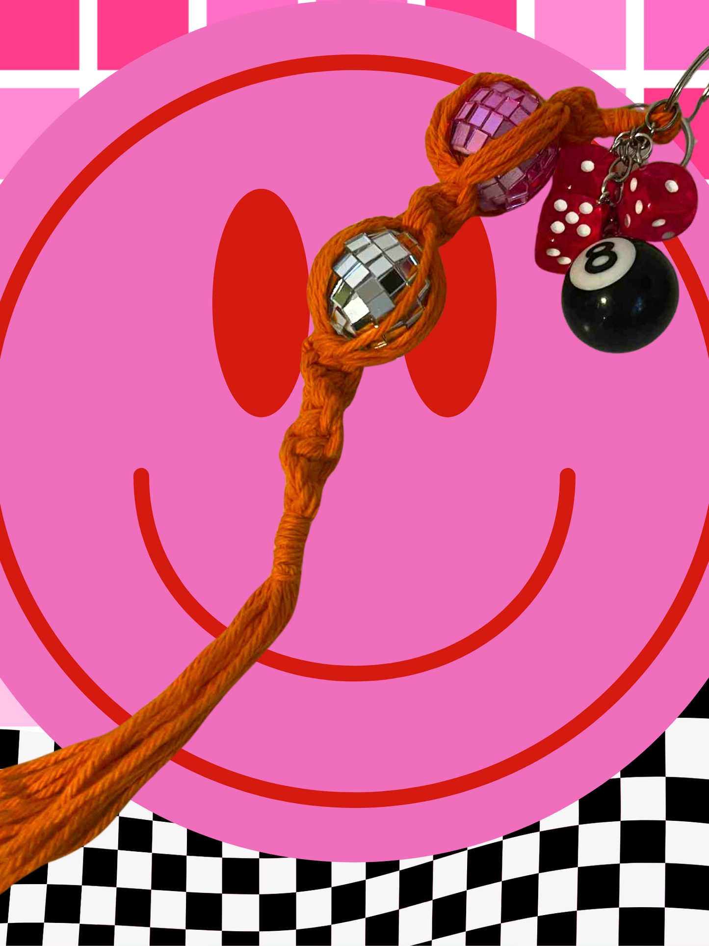 Trying for Luck Macrame Keychain