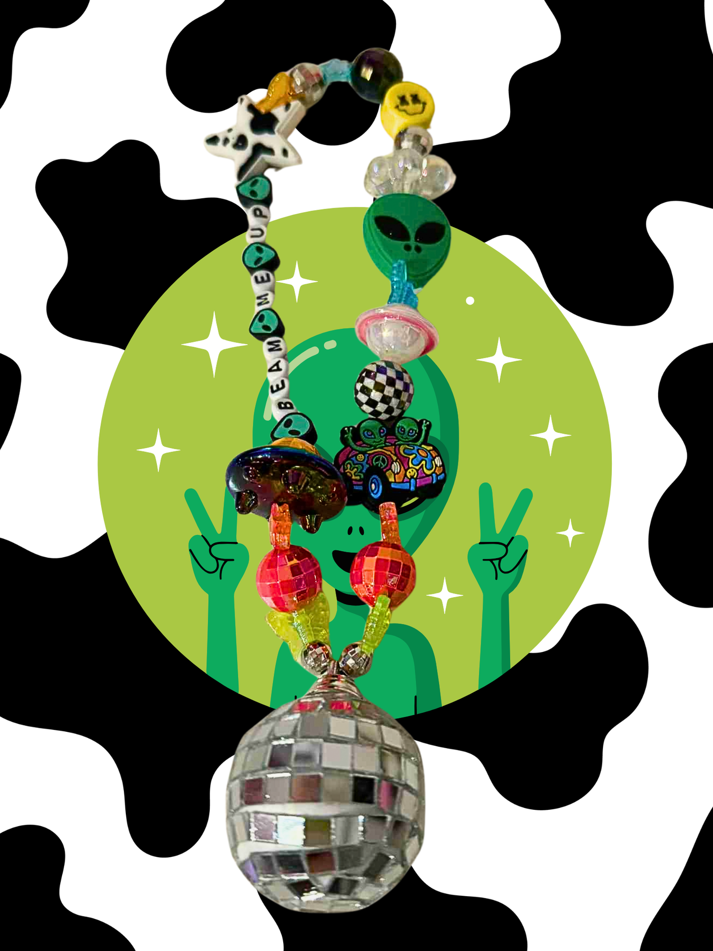 Beam me up Rearview Mirror Charm