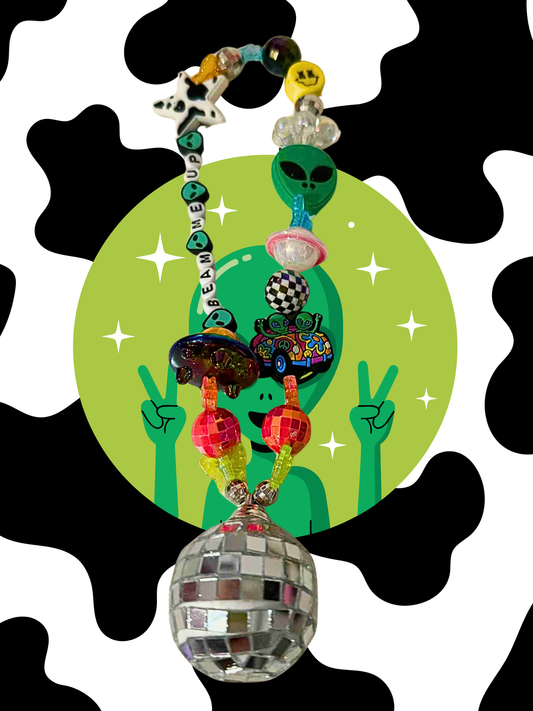 Beam me up Rearview Mirror Charm