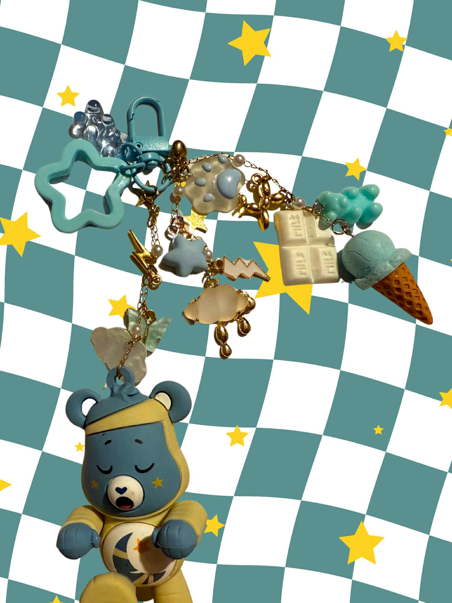 Bedtime Bear as the Mummy Monster Keychain