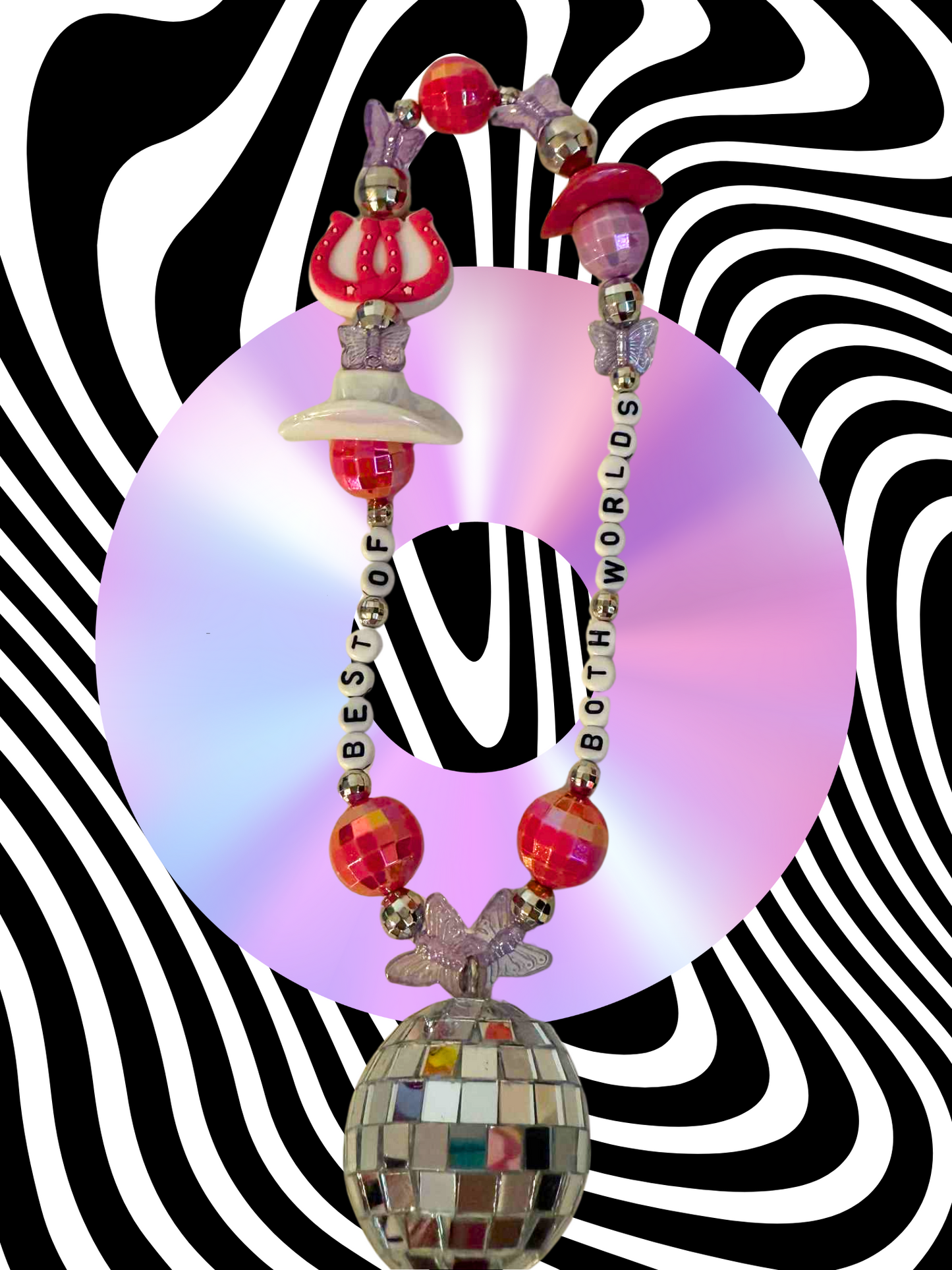 Best of Both Worlds Rearview Mirror Charm