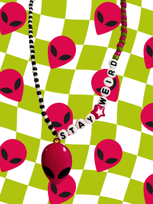 Stay Weird Beaded Necklace