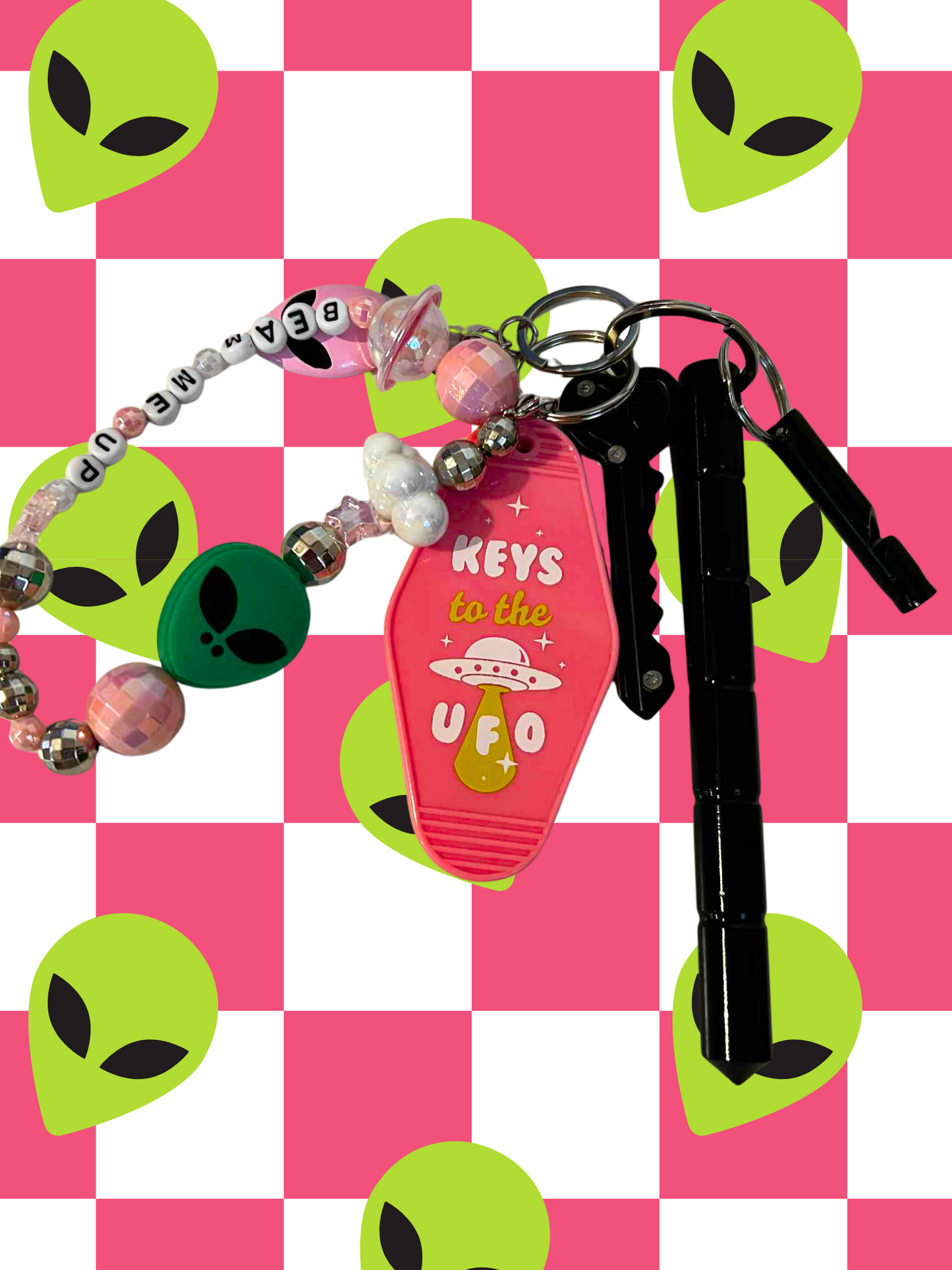 Beam Me Up Protection Keychain
