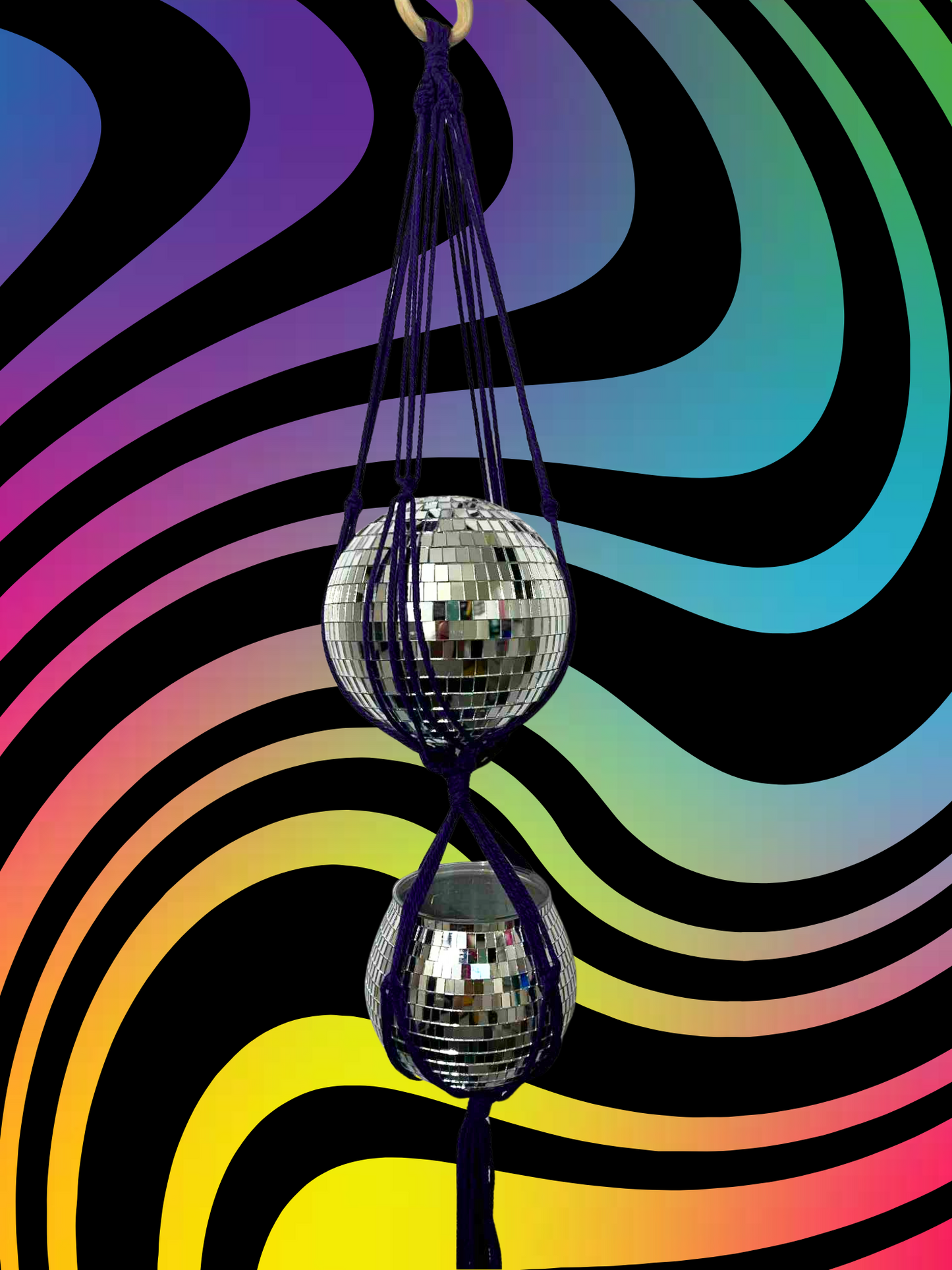 Disco Isn't Dead Macrame Hanger