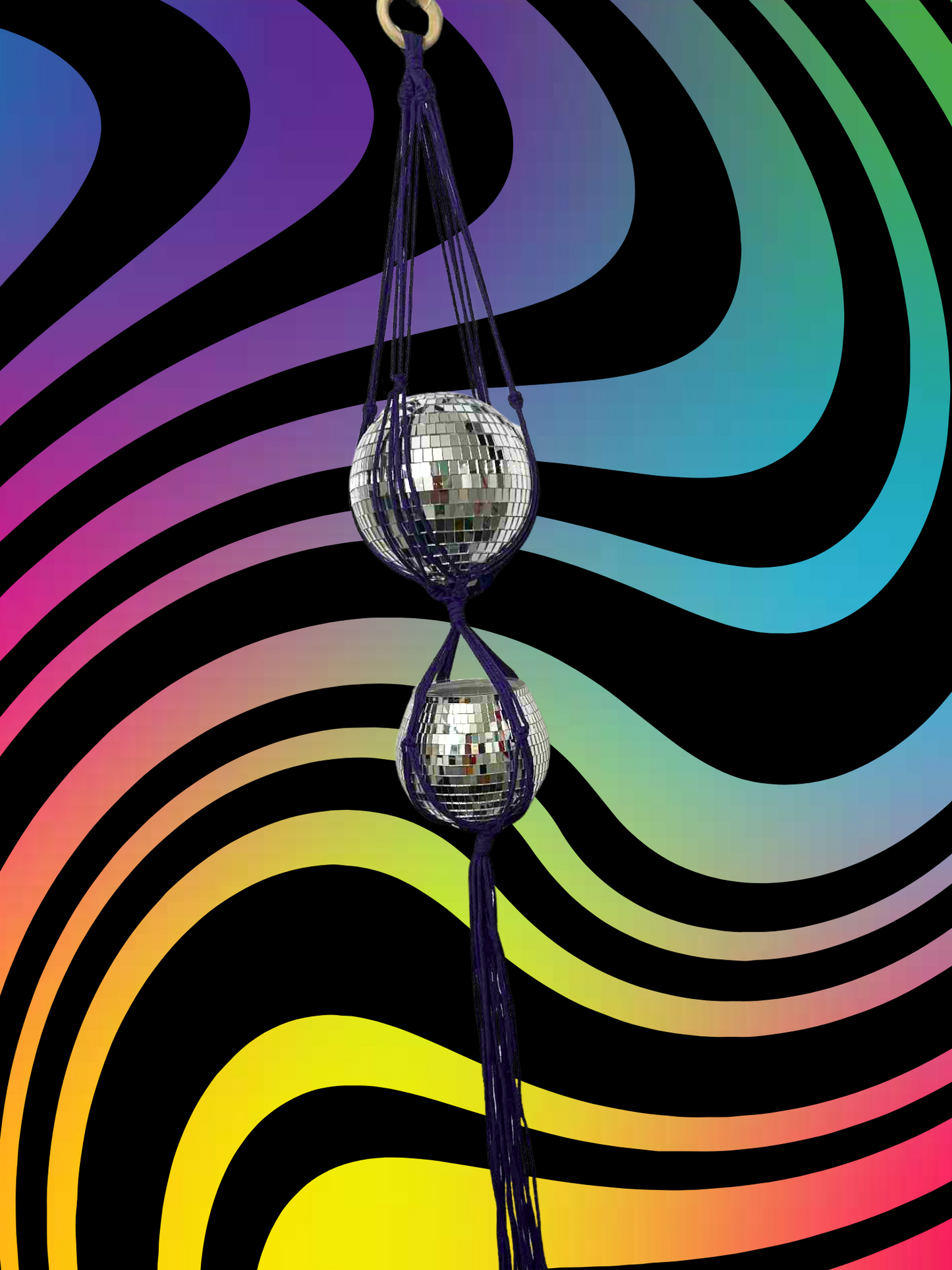 Disco Isn't Dead Macrame Hanger