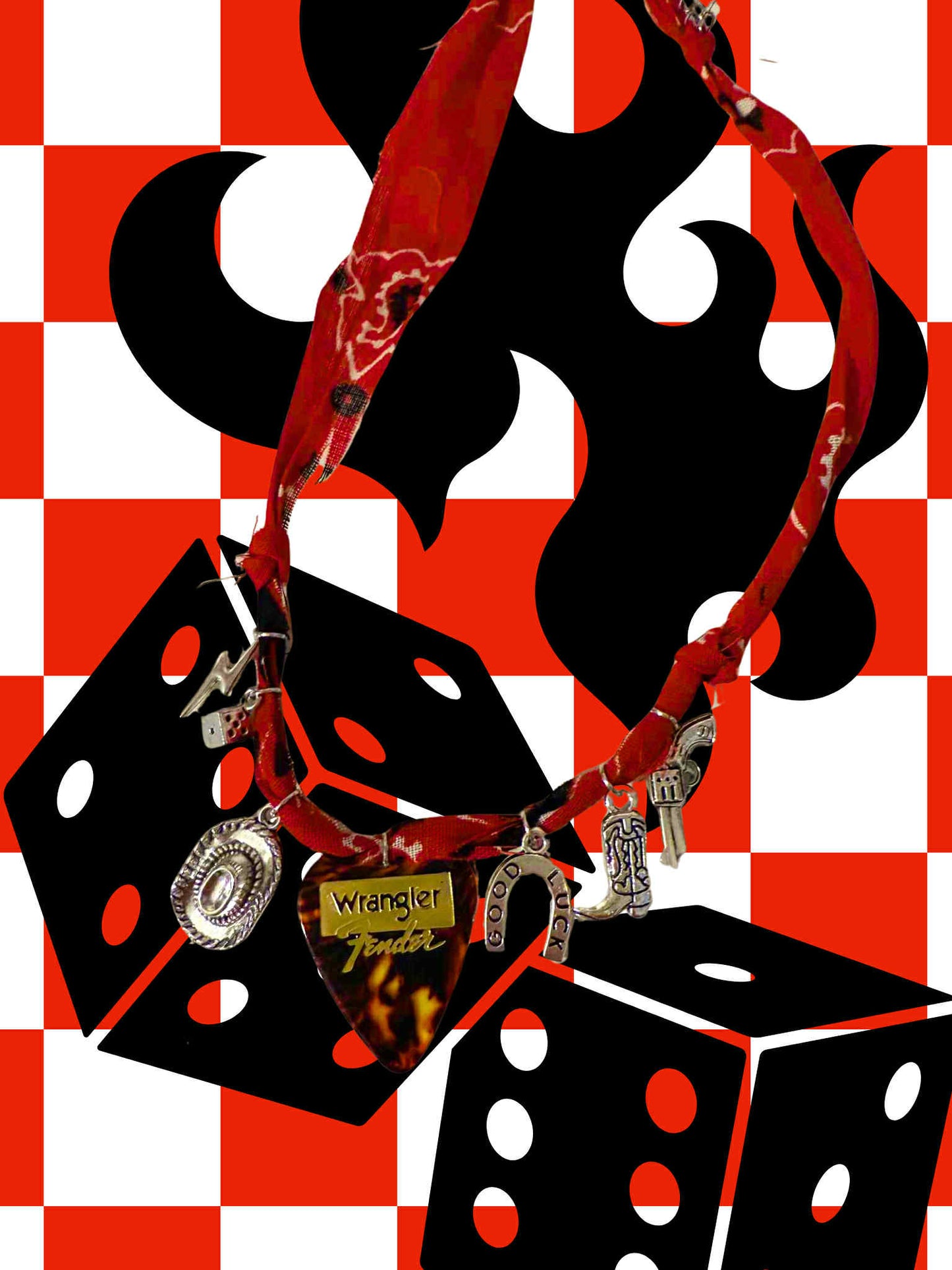 Wranglin ma'am Bandana Charm Necklace