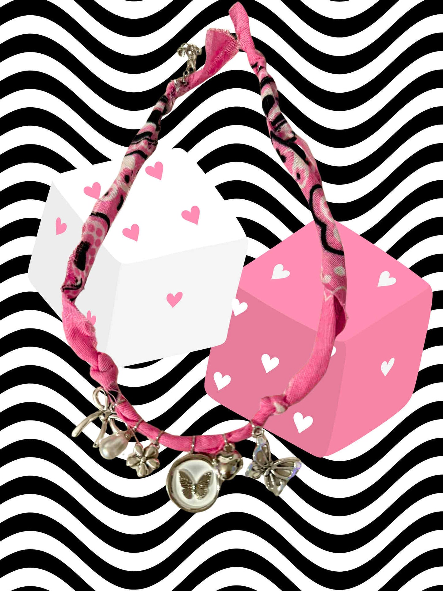 Just a Girl Bandana Charm Necklace