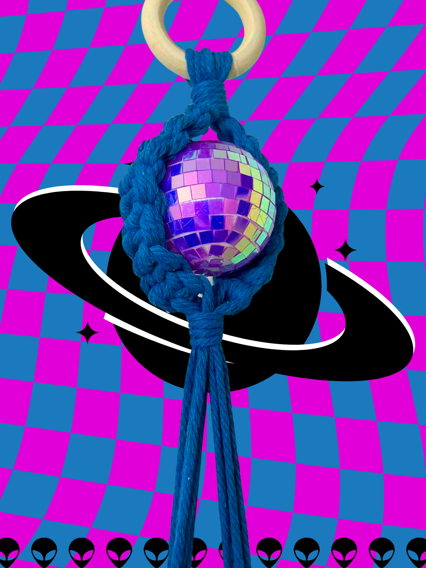 Out of this Galaxy Macrame Disco Ball Hanger