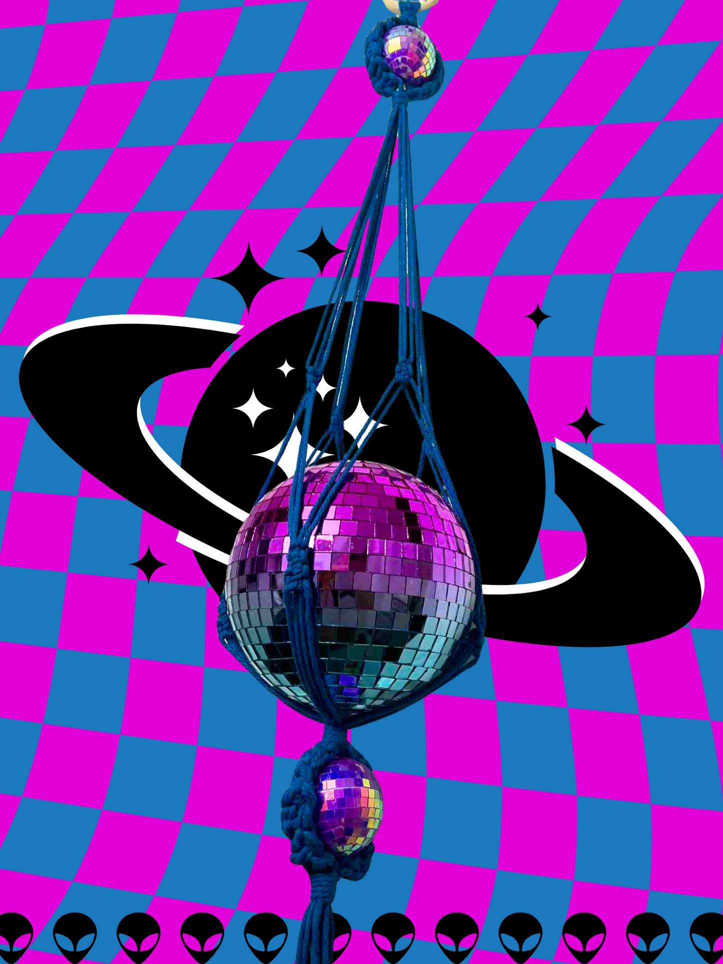 Out of this Galaxy Macrame Disco Ball Hanger