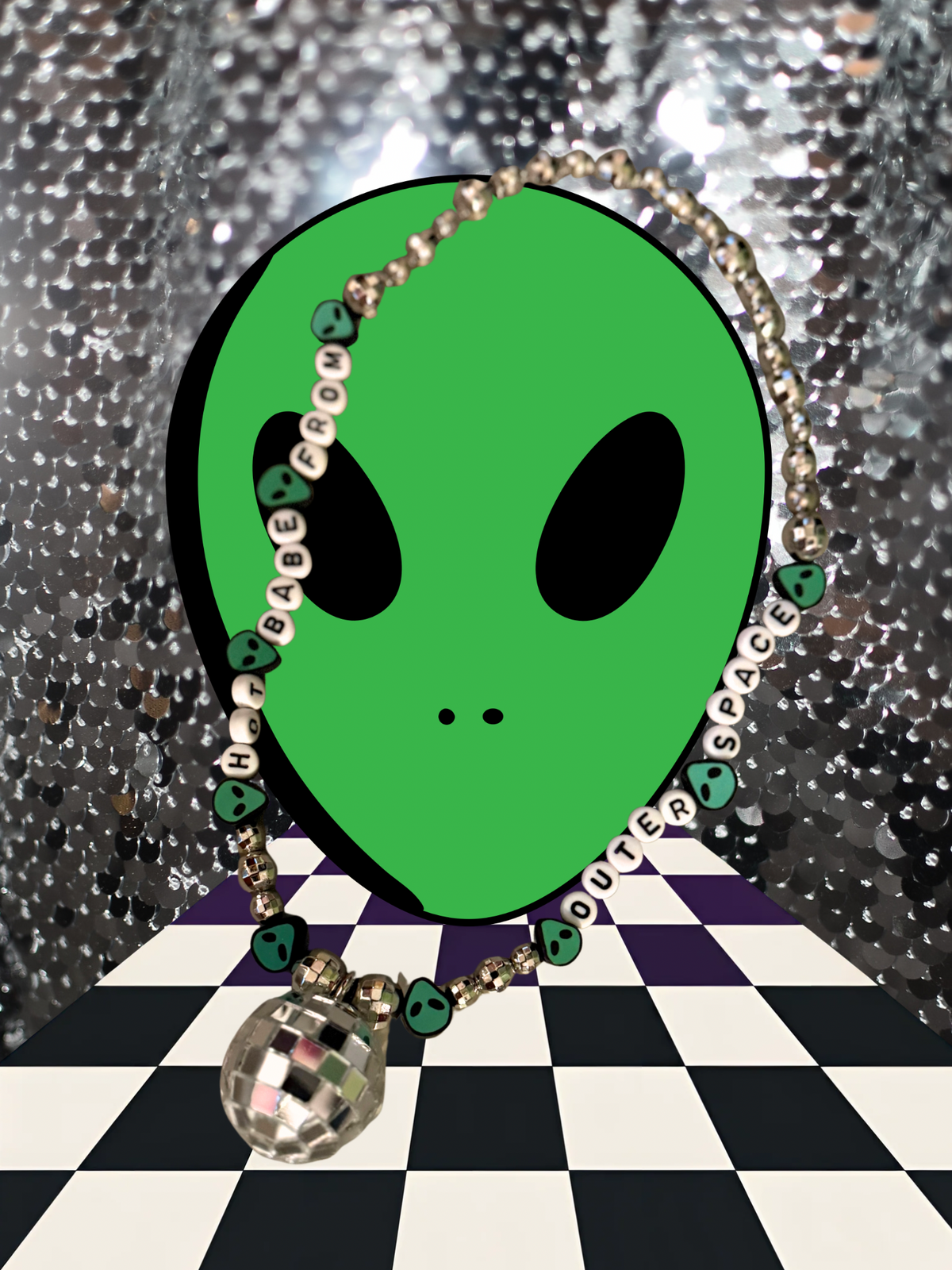 Hot babe from Outer Space Rearview Mirror Charm