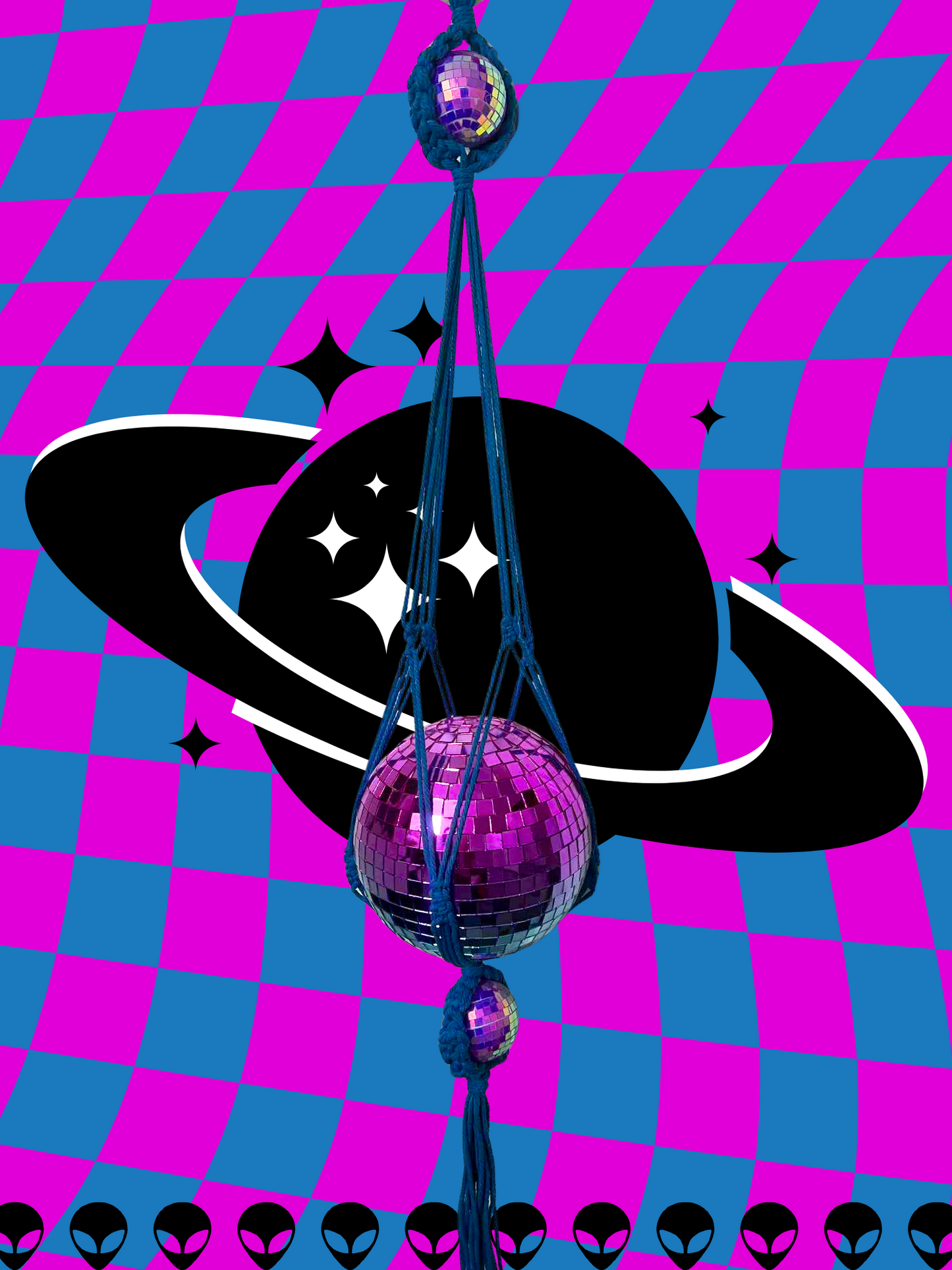 Out of this Galaxy Macrame Disco Ball Hanger