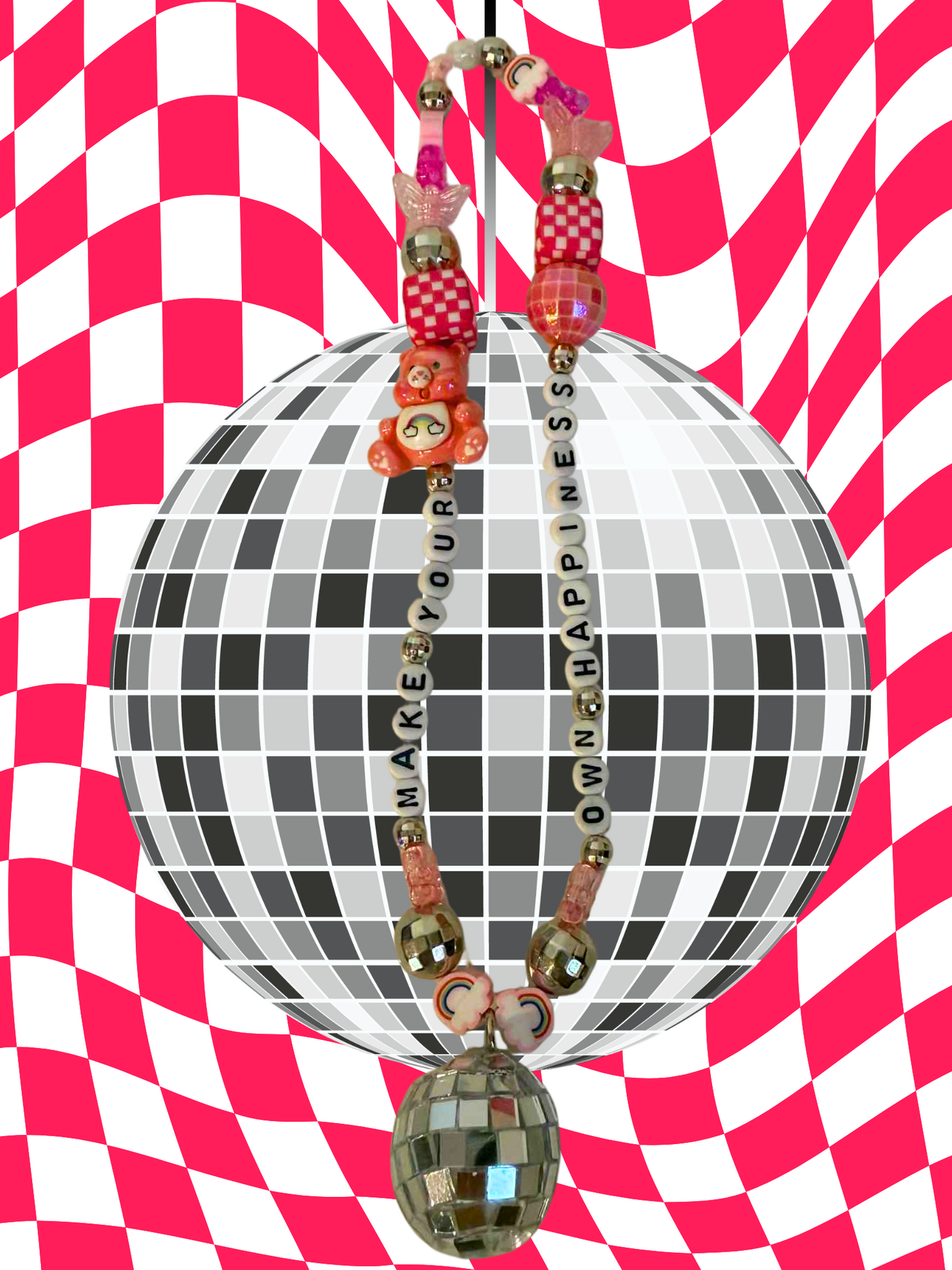 Make Your Own Happiness Rearview Mirror Charm