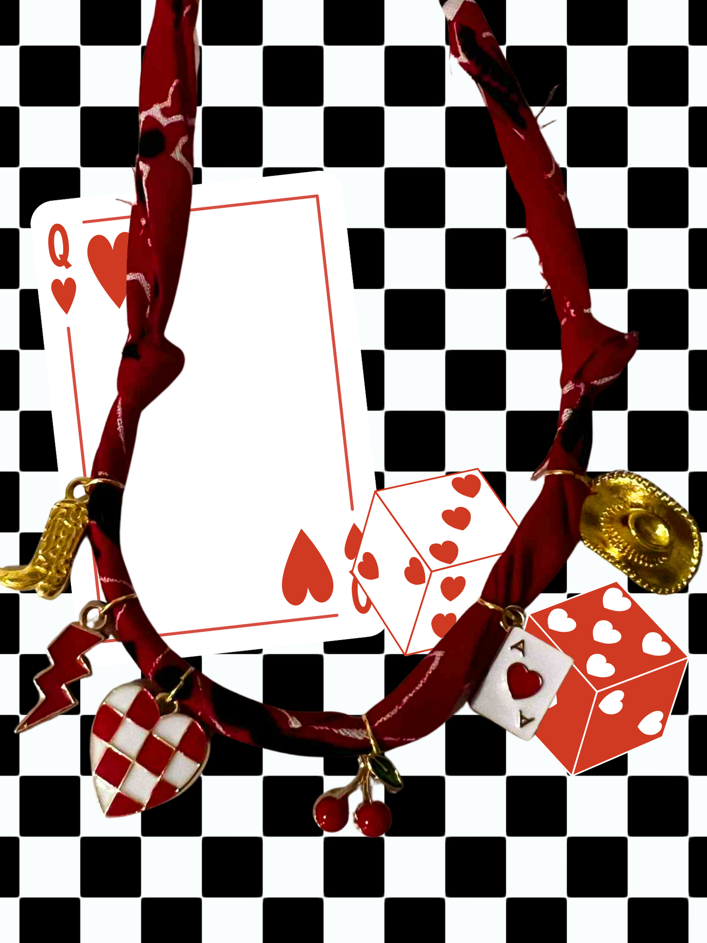 Bandit Heart Bandana Charm Necklace