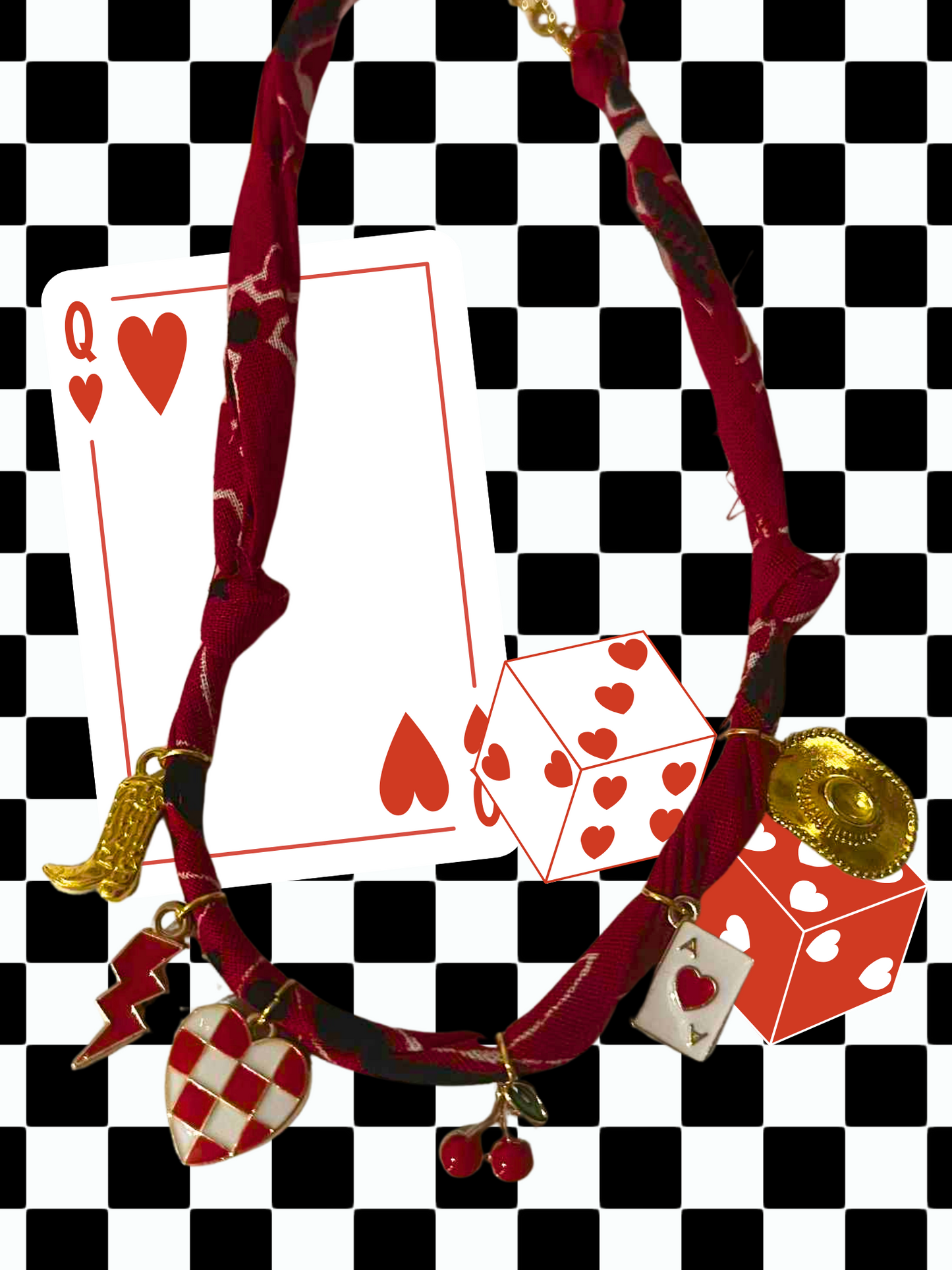 Bandit Heart Bandana Charm Necklace