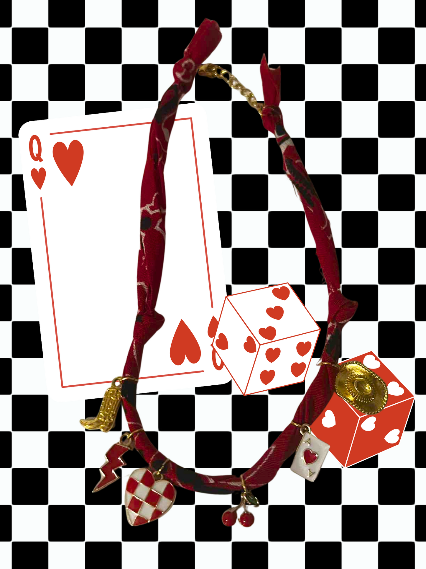 Bandit Heart Bandana Charm Necklace
