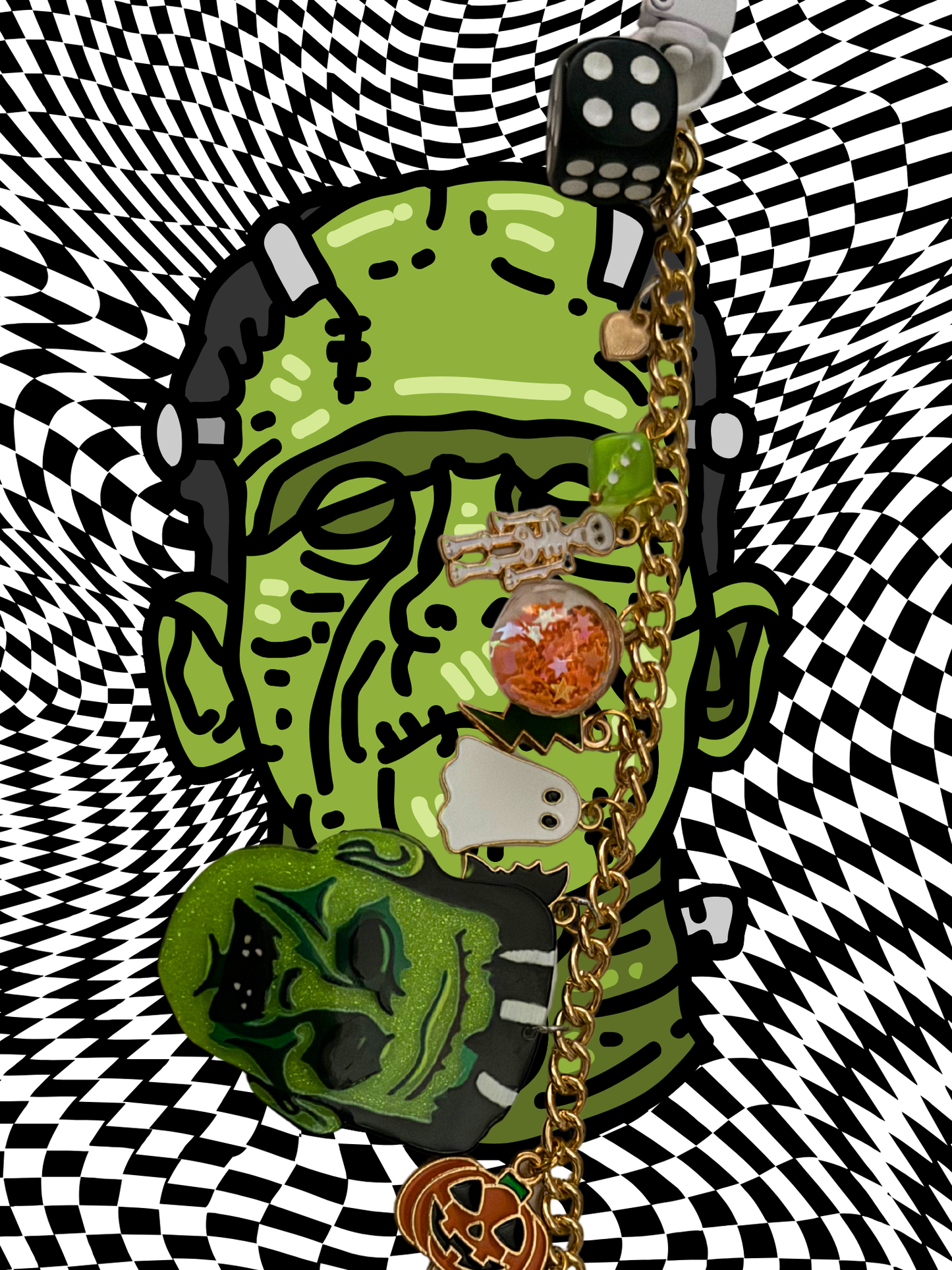 Frankenstein Purse Charm