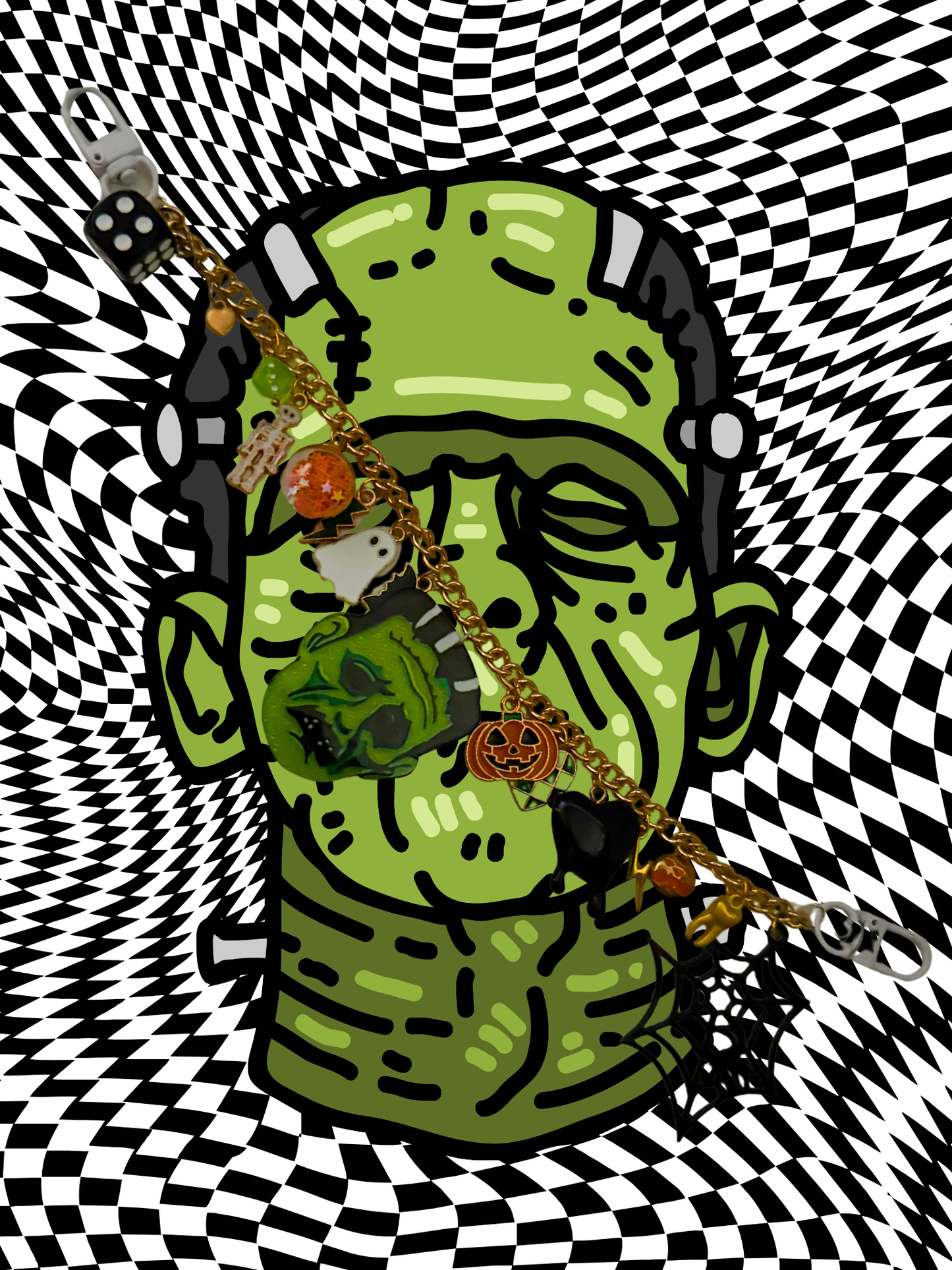 Frankenstein Purse Charm