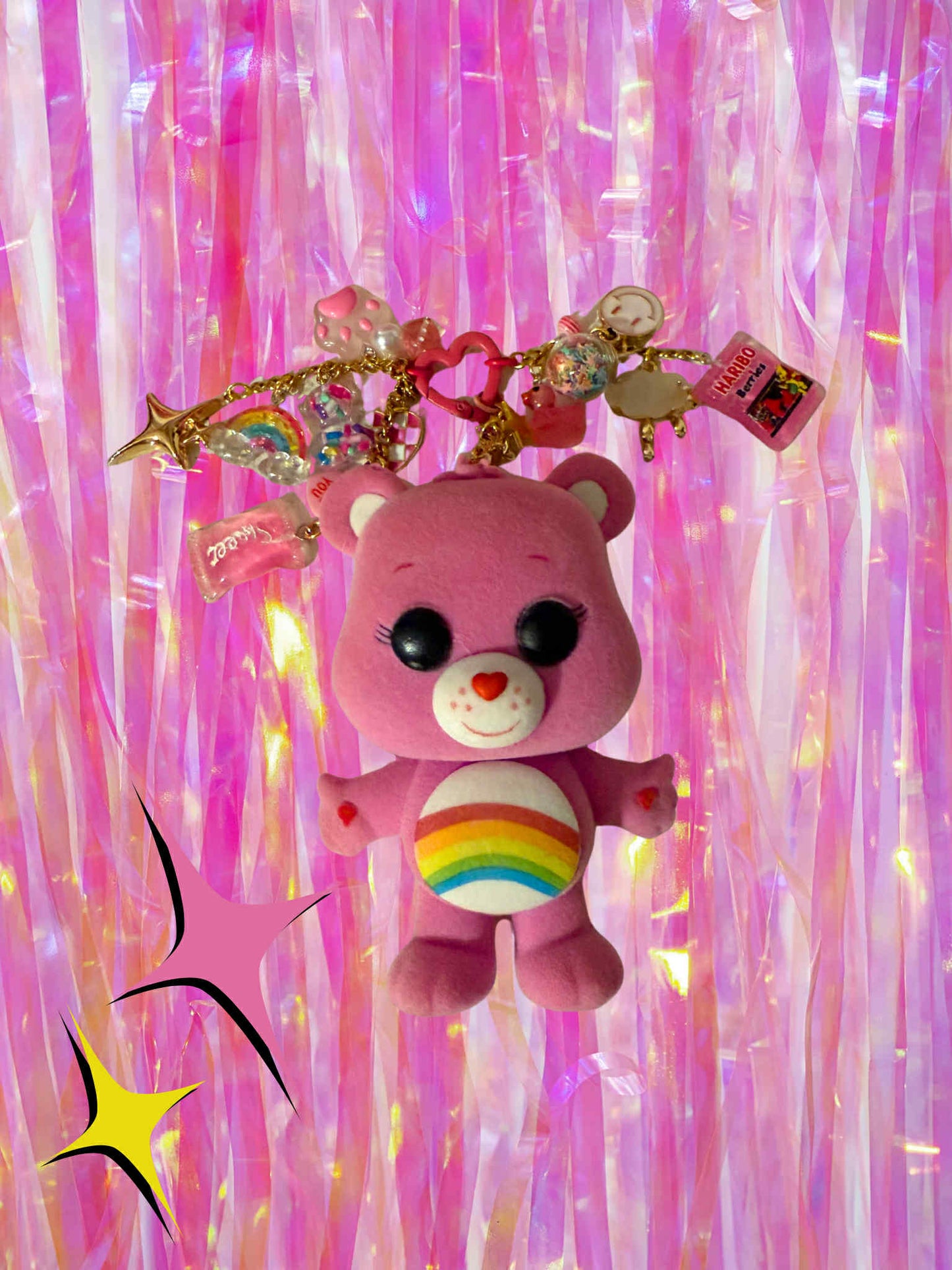 Cheer Bear Carebear Figure Keychain