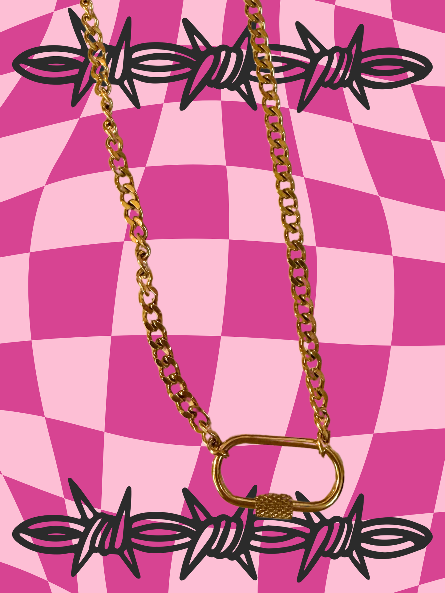 Barbed Wire Heart Charm Necklace