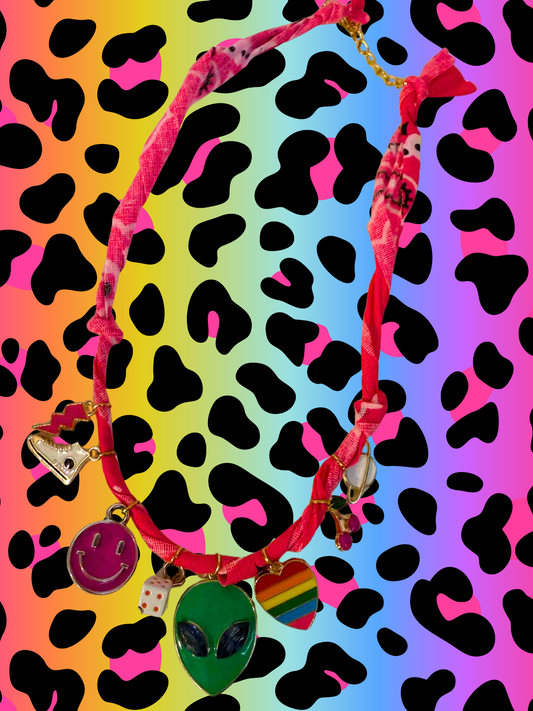 Weirdo at Heart Bandana Charm Necklace