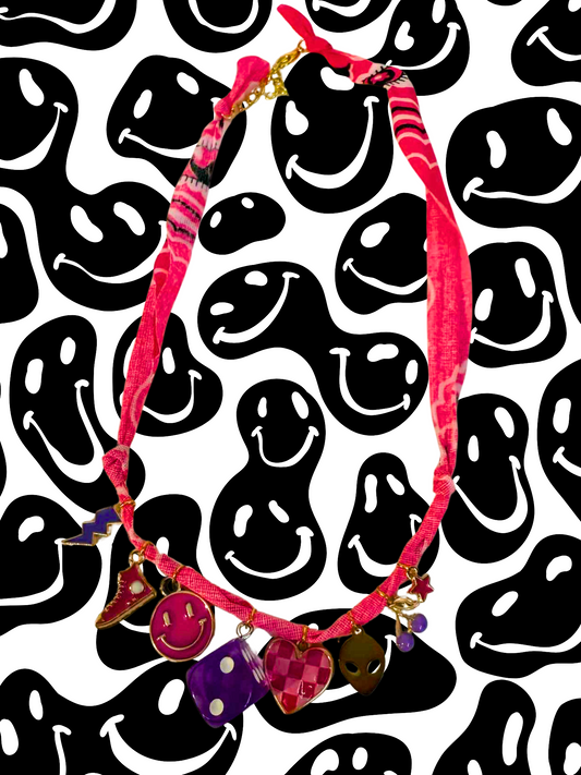 Might Even be a Rockstar Bandana Charm Necklace