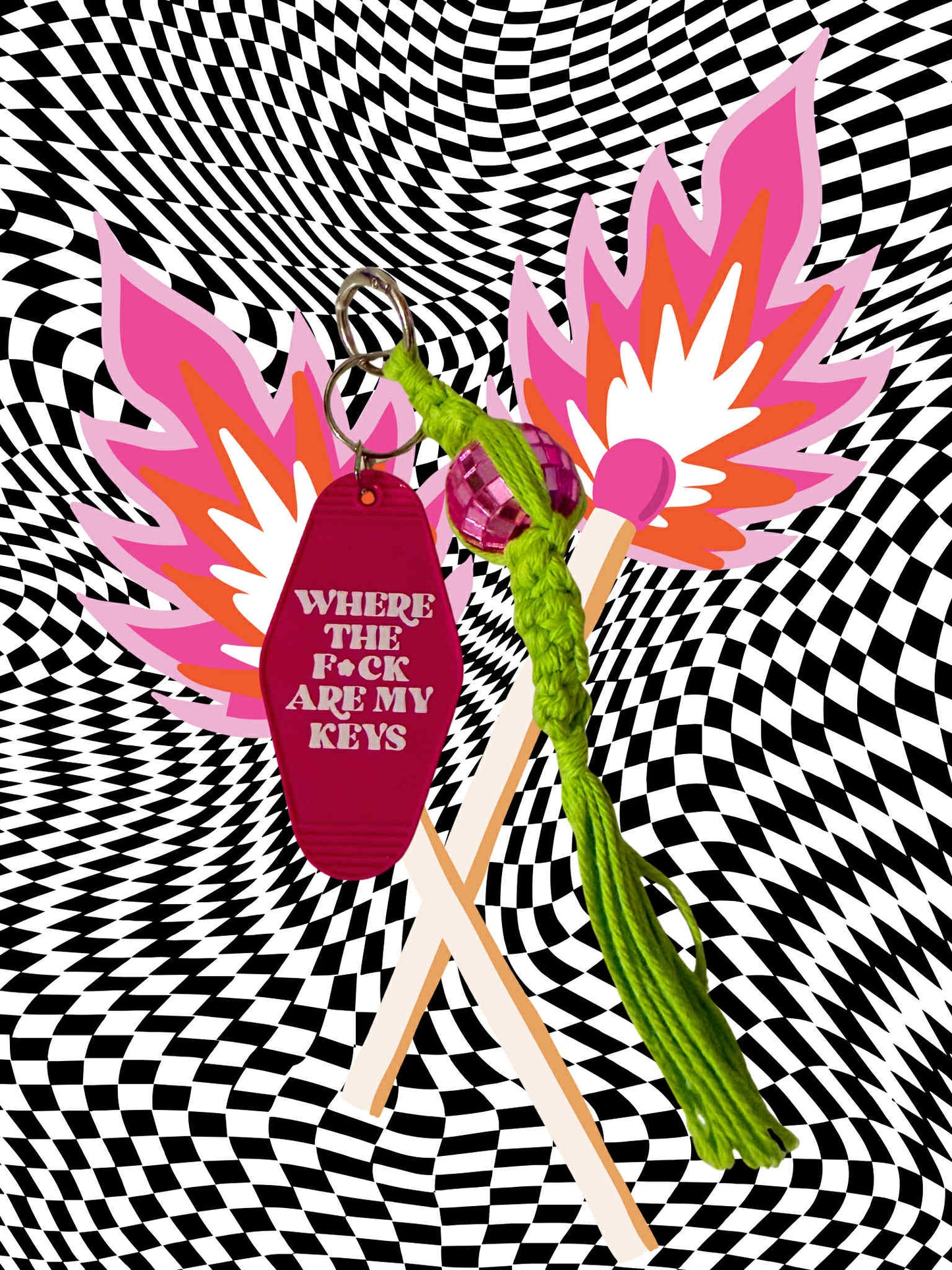 Always Losing Shit Macrame Keychain