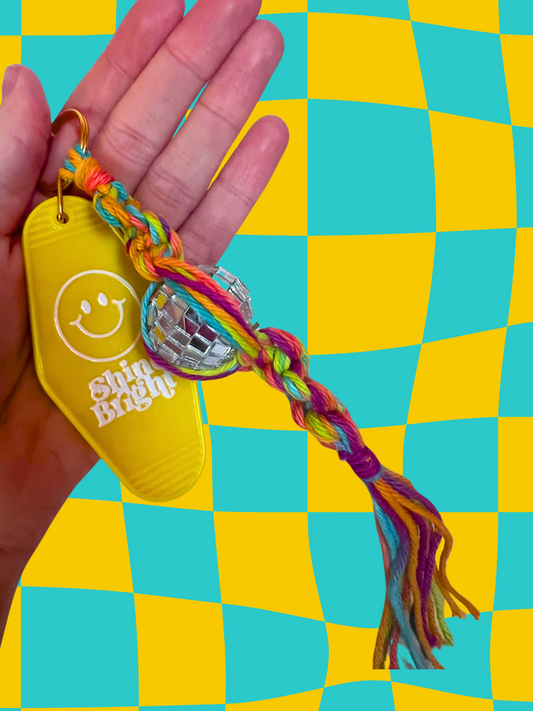 Shine Bright Macrame Keychain