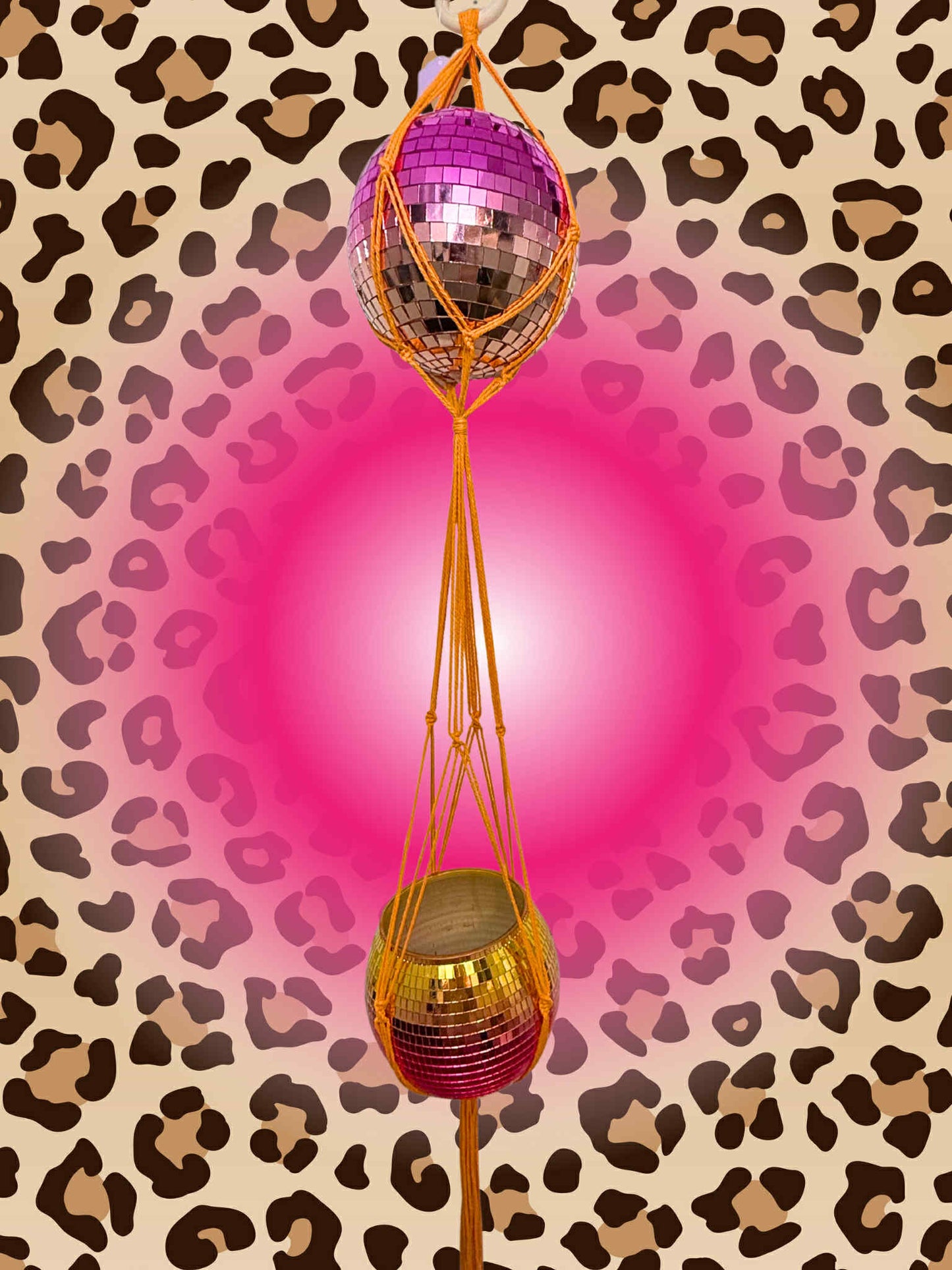 Cheetahlicious Macrame Disco Ball Hanger