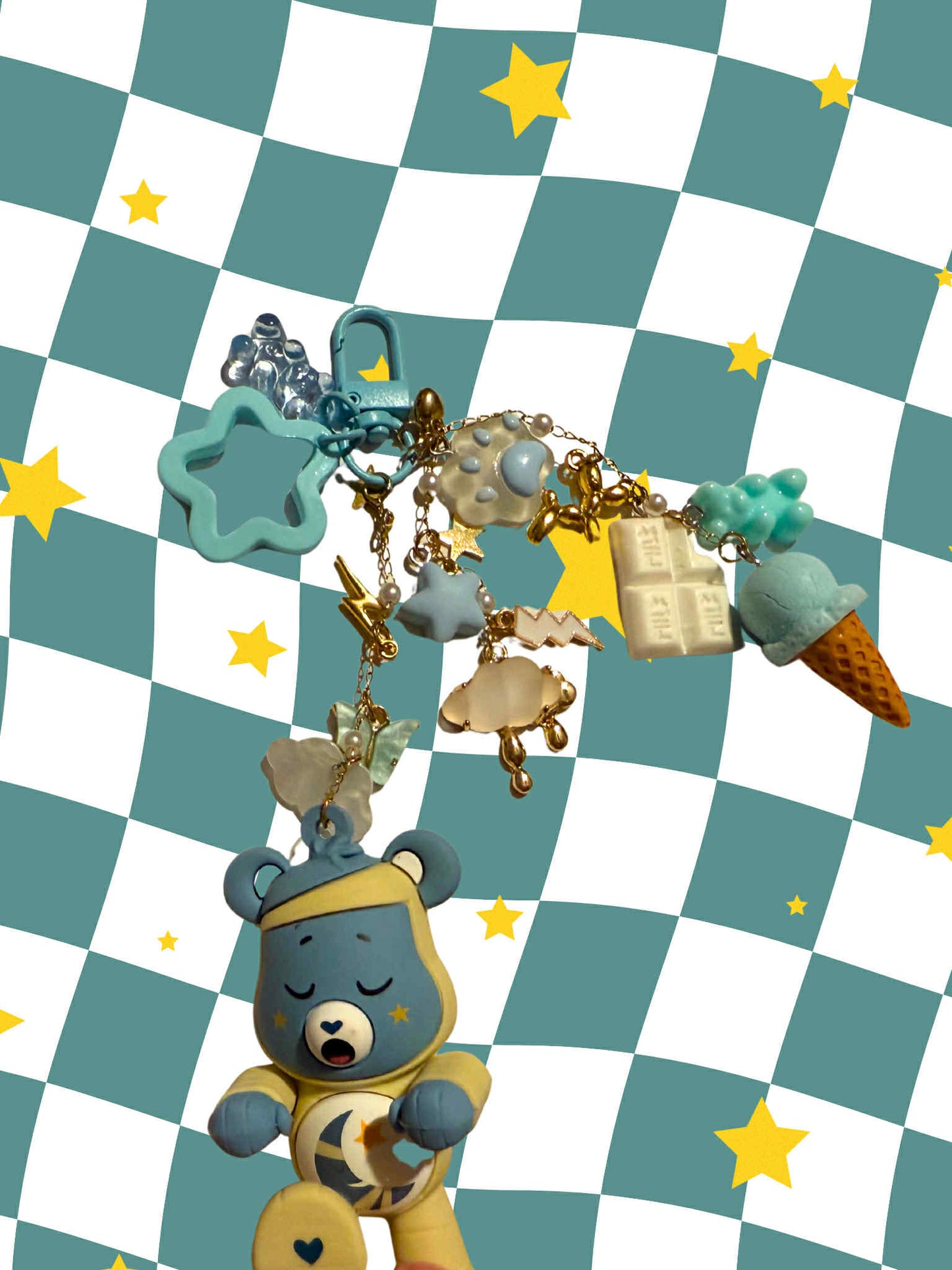 Bedtime Bear as the Mummy Monster Keychain