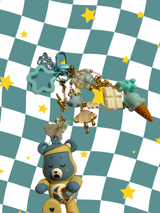 Bedtime Bear as the Mummy Monster Keychain