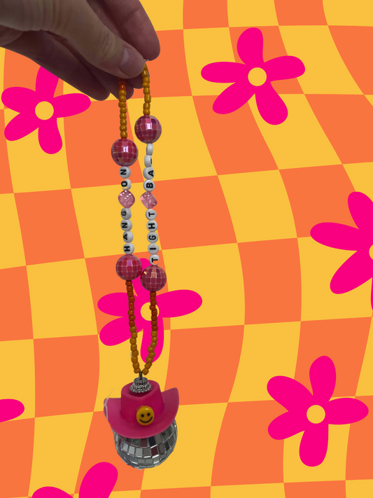 Hang On Tight Baby Rearview Mirror Charm