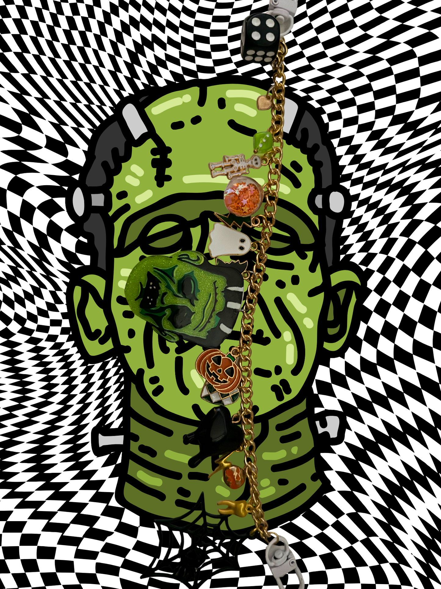 Frankenstein Purse Charm