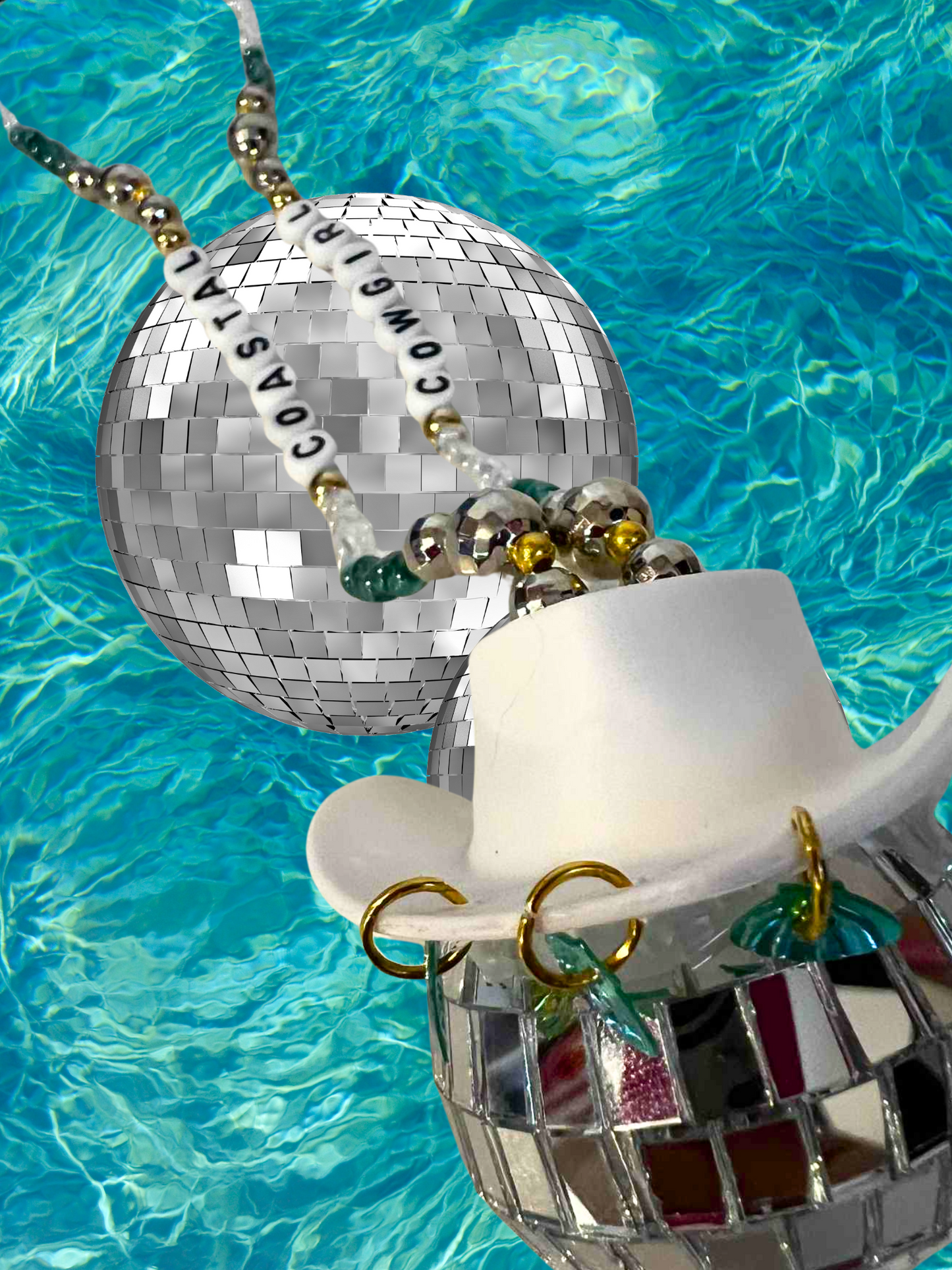 Coastal Cowgirl Rearview Mirror Charm