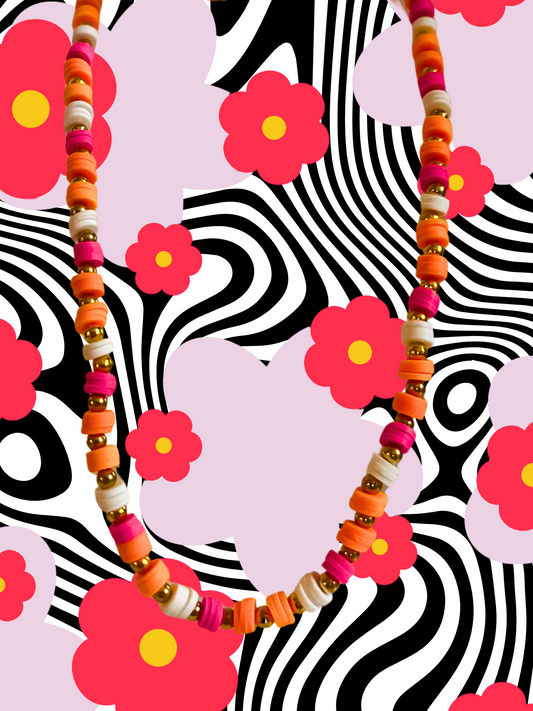 Peachy Keen Beaded Necklace