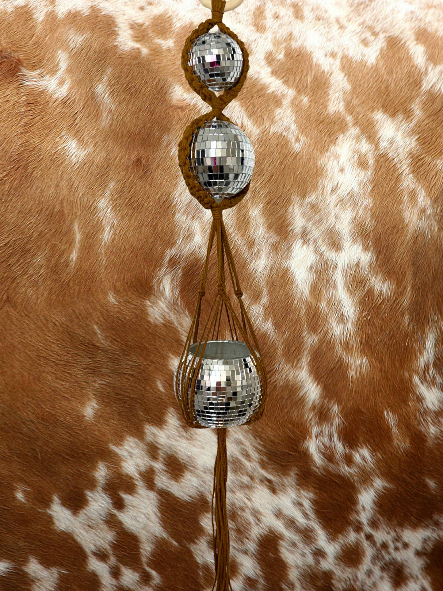 Disco in the Desert Macrame Disco Ball Hanger
