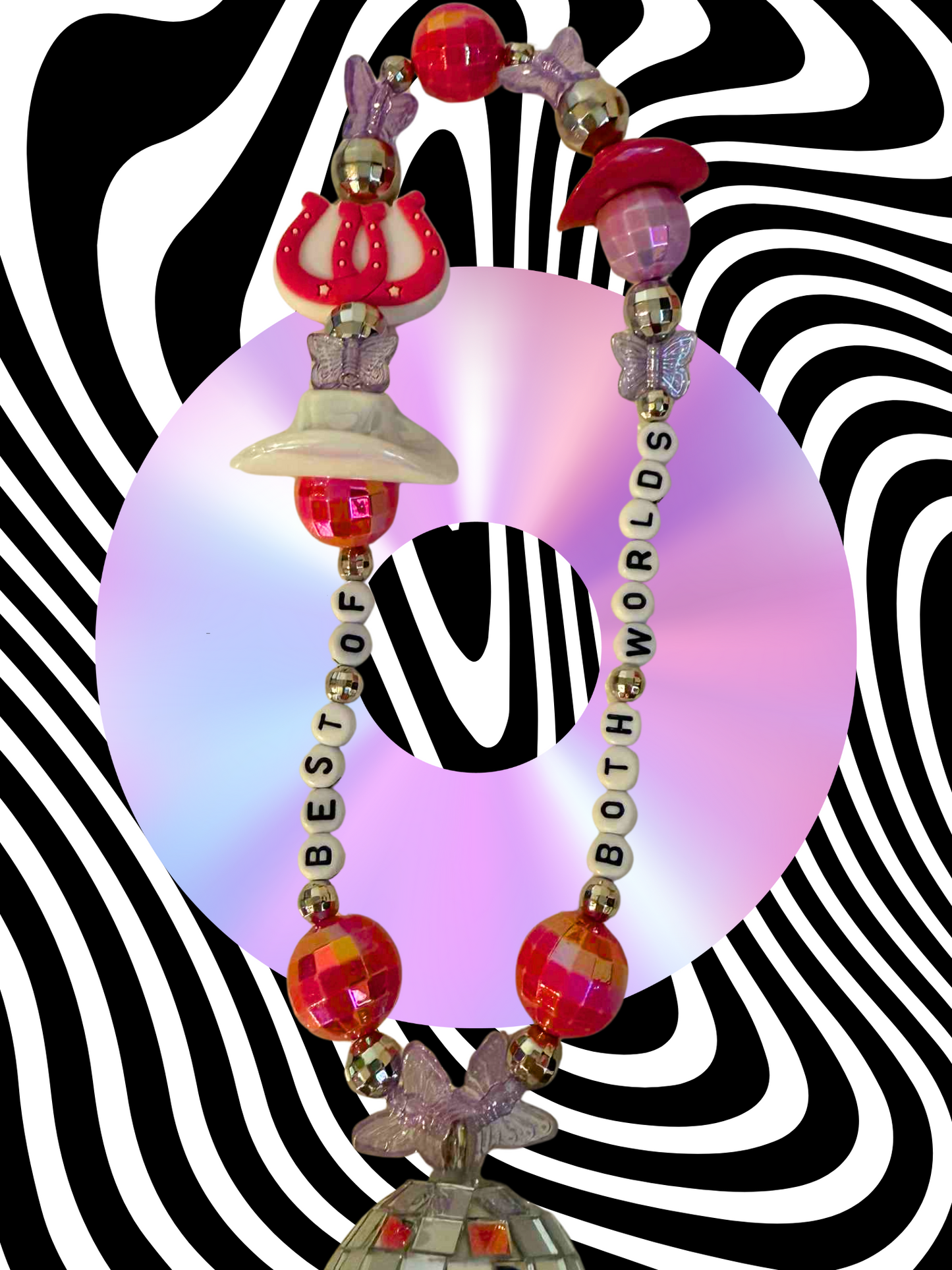 Best of Both Worlds Rearview Mirror Charm