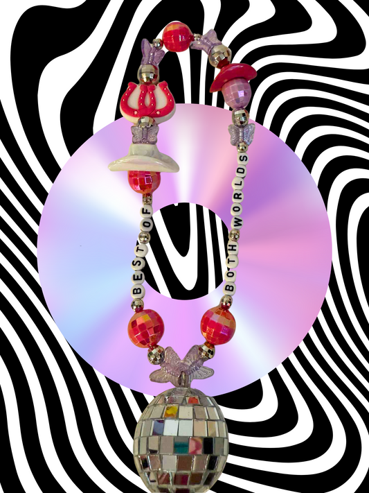 Best of Both Worlds Rearview Mirror Charm