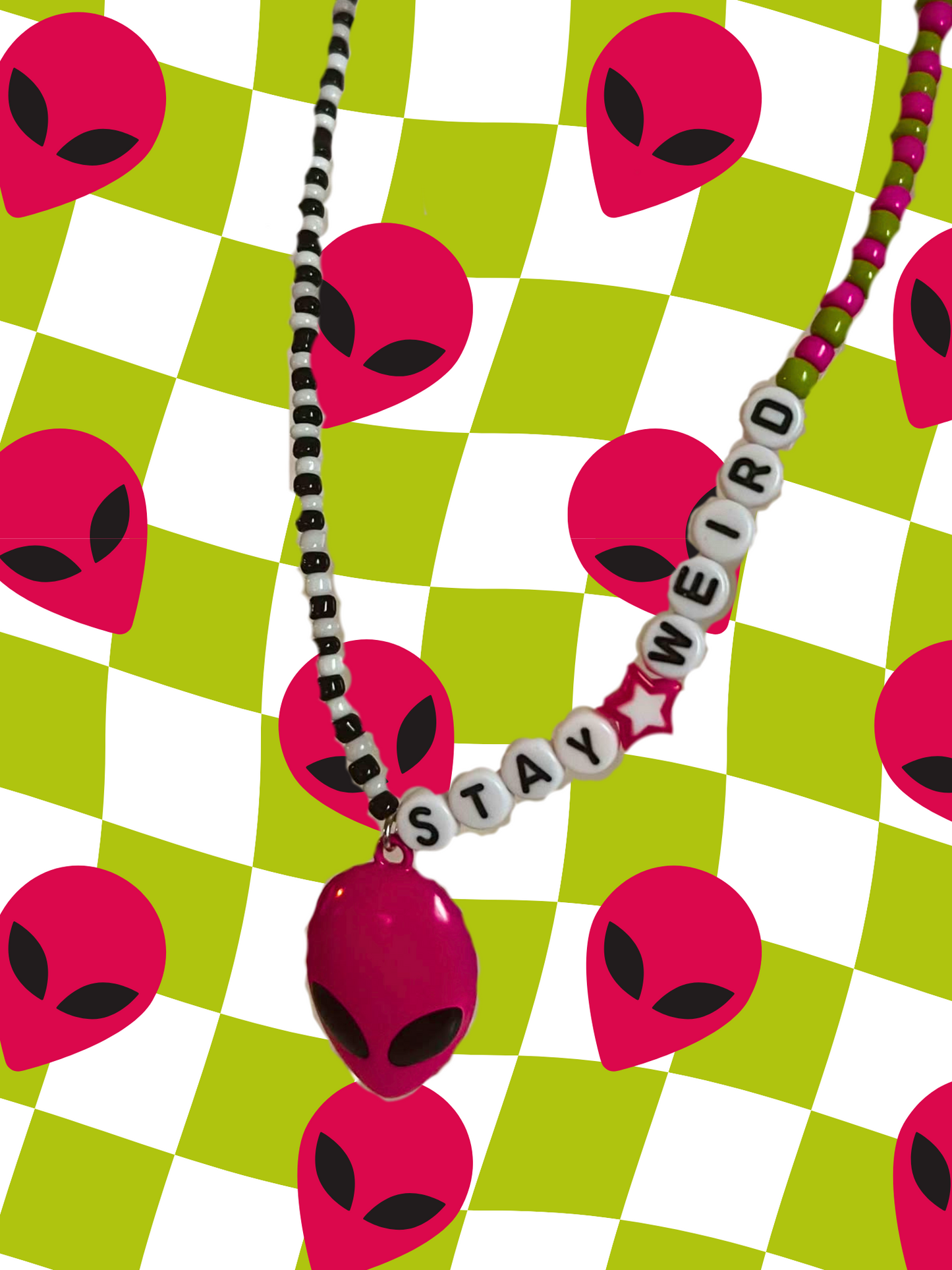 Stay Weird Beaded Necklace