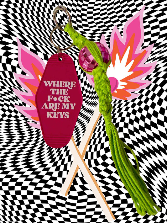 Always Losing Shit Macrame Keychain