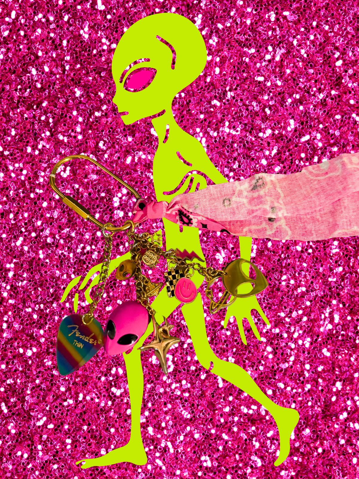 Space Babe Keychain