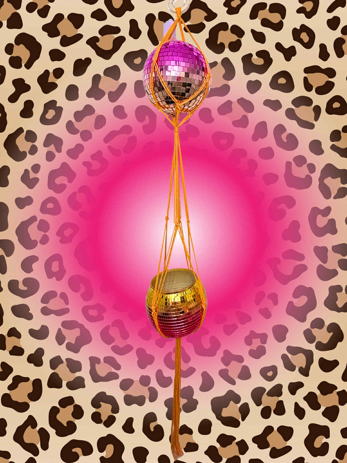 Cheetahlicious Macrame Disco Ball Hanger