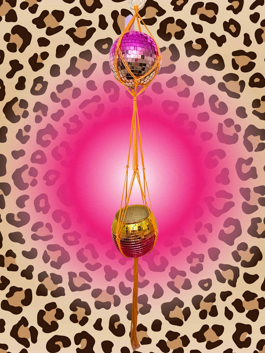 Cheetahlicious Macrame Disco Ball Hanger