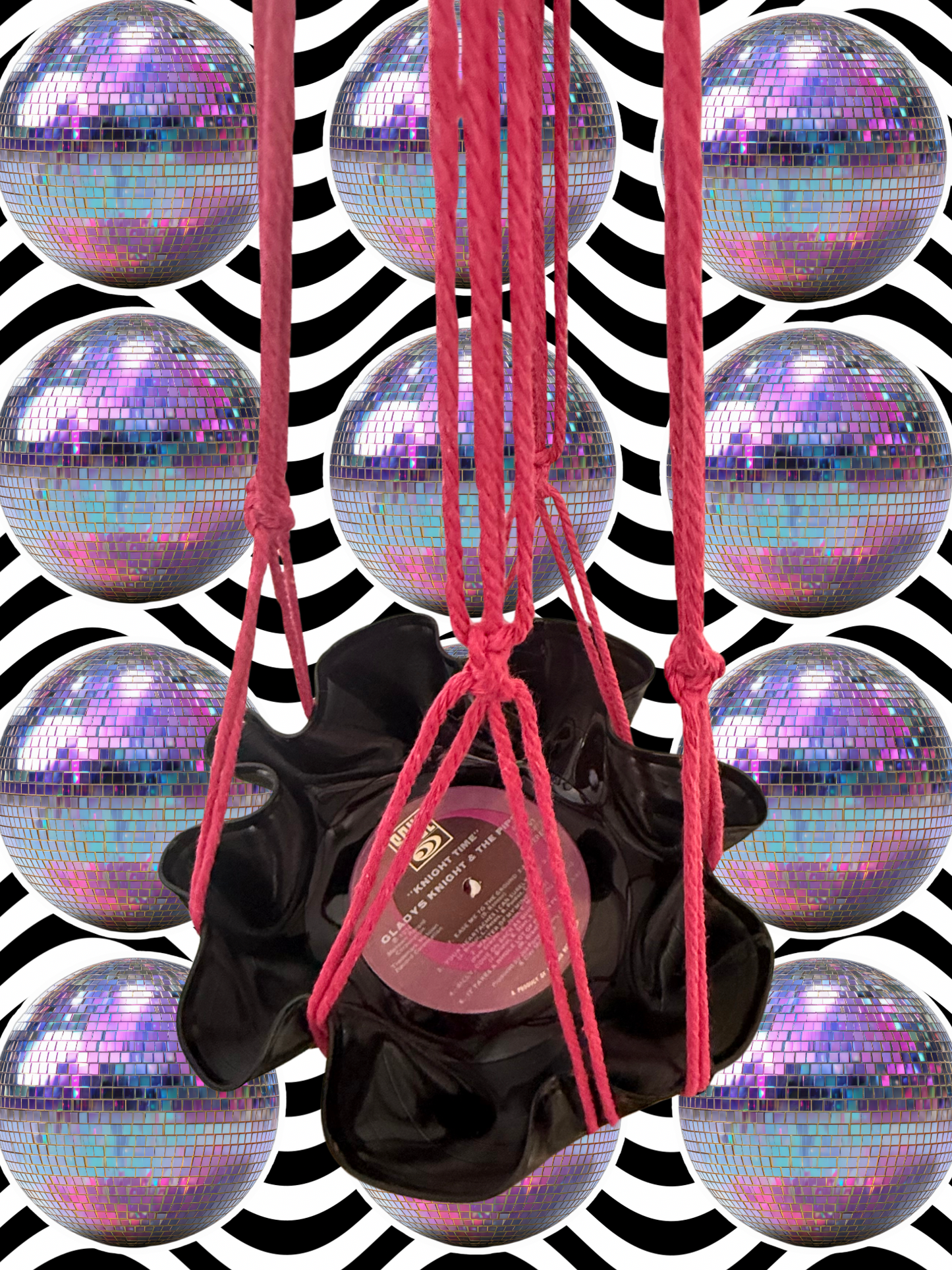 Boogie Nights Macrame Disco Ball Hanger