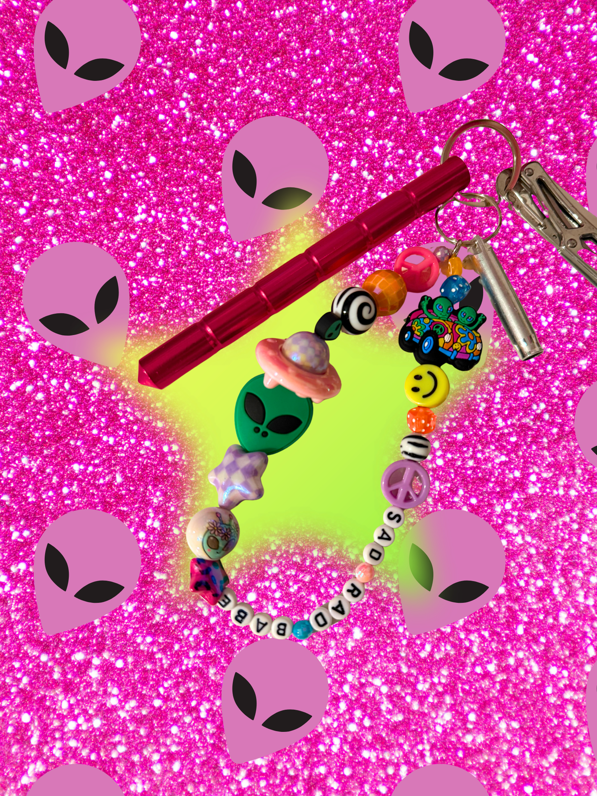 Sad Rad Babe Protection Keychain