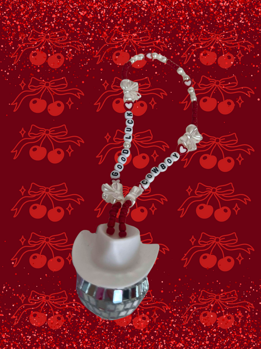 Good Luck Cowboy Rearview Mirror Charm