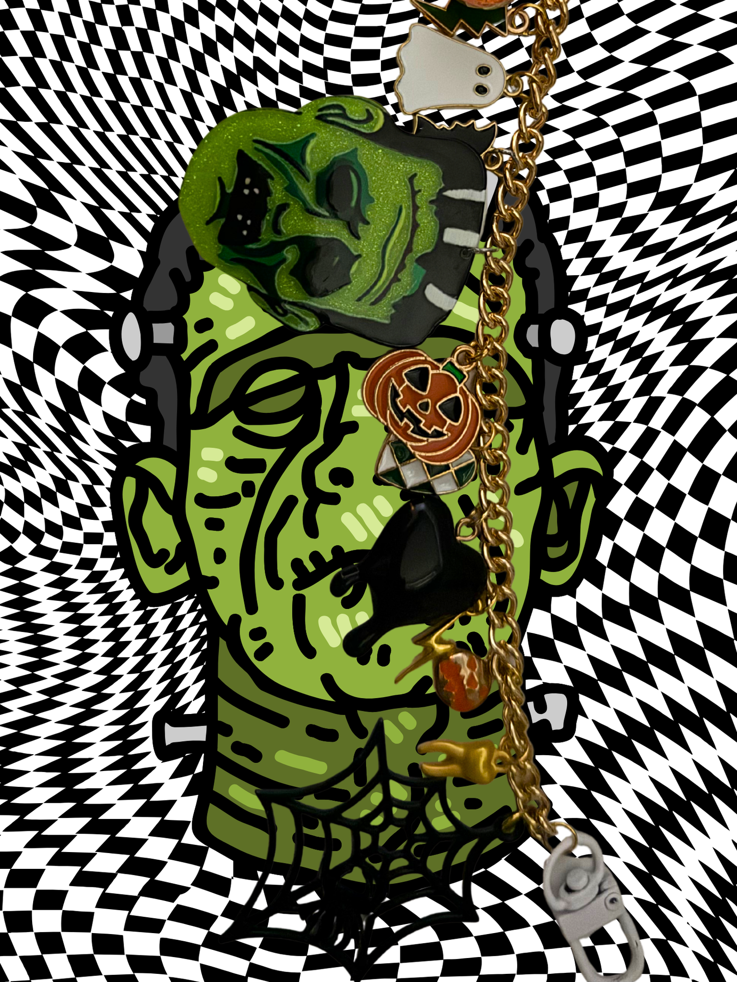 Frankenstein Purse Charm
